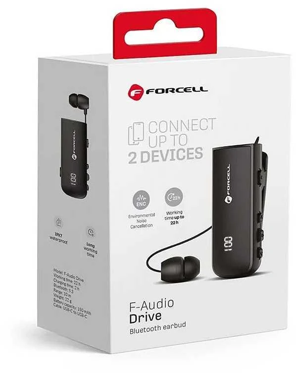 Ausinės Belaidės earphone Forcell F-Audio Drive EarBud juodas