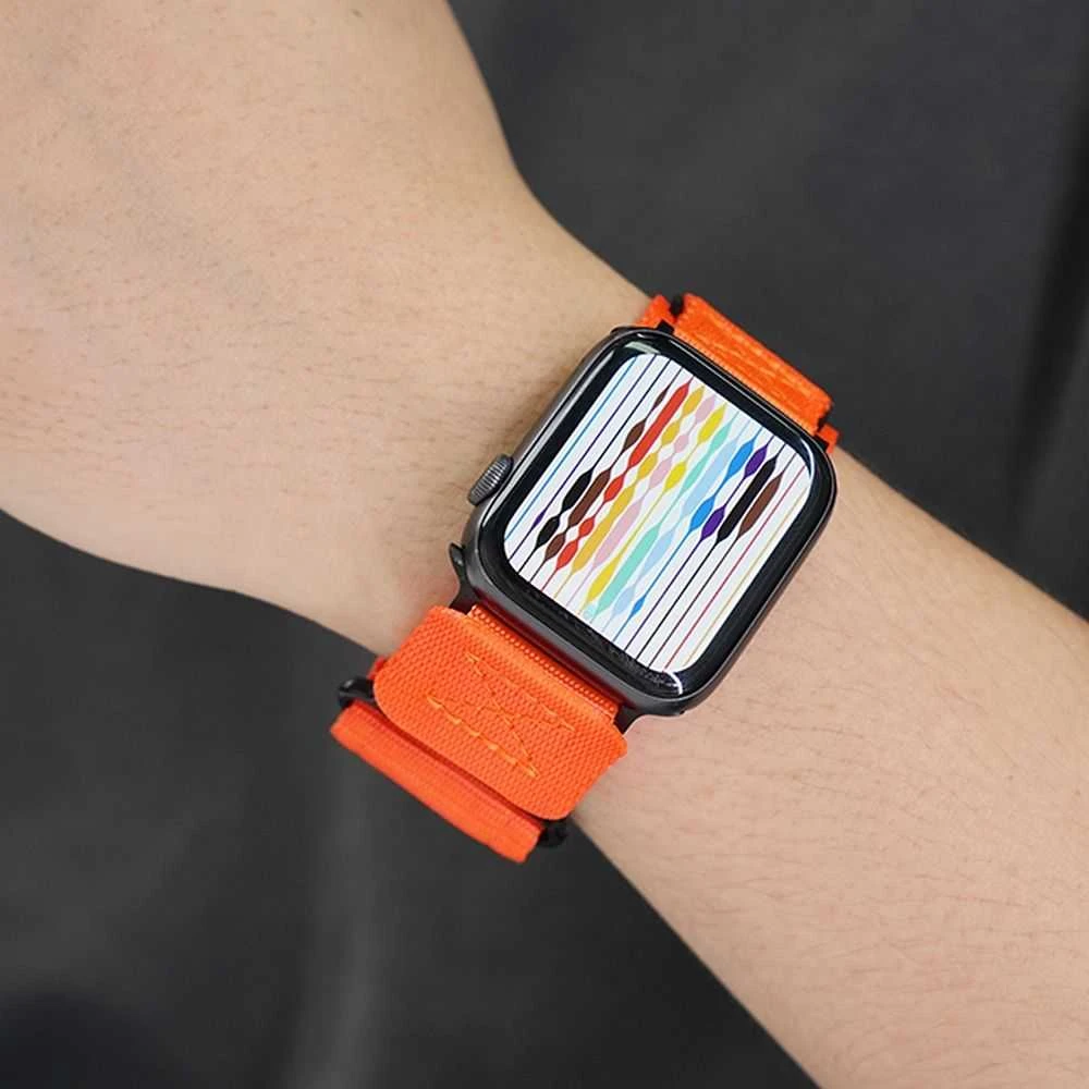 FORCELL F-DESIGN FA05 nylon apyrankė skirta Apple Watch 42 / 44 / 45 / 49 mm oranžinės spalvos