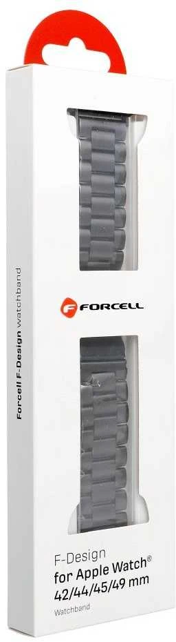 FORCELL F-DESIGN FA10 stainless steel apyrankė skirta Apple Watch 42 / 44 / 45 / 49 mm juodos spalvos