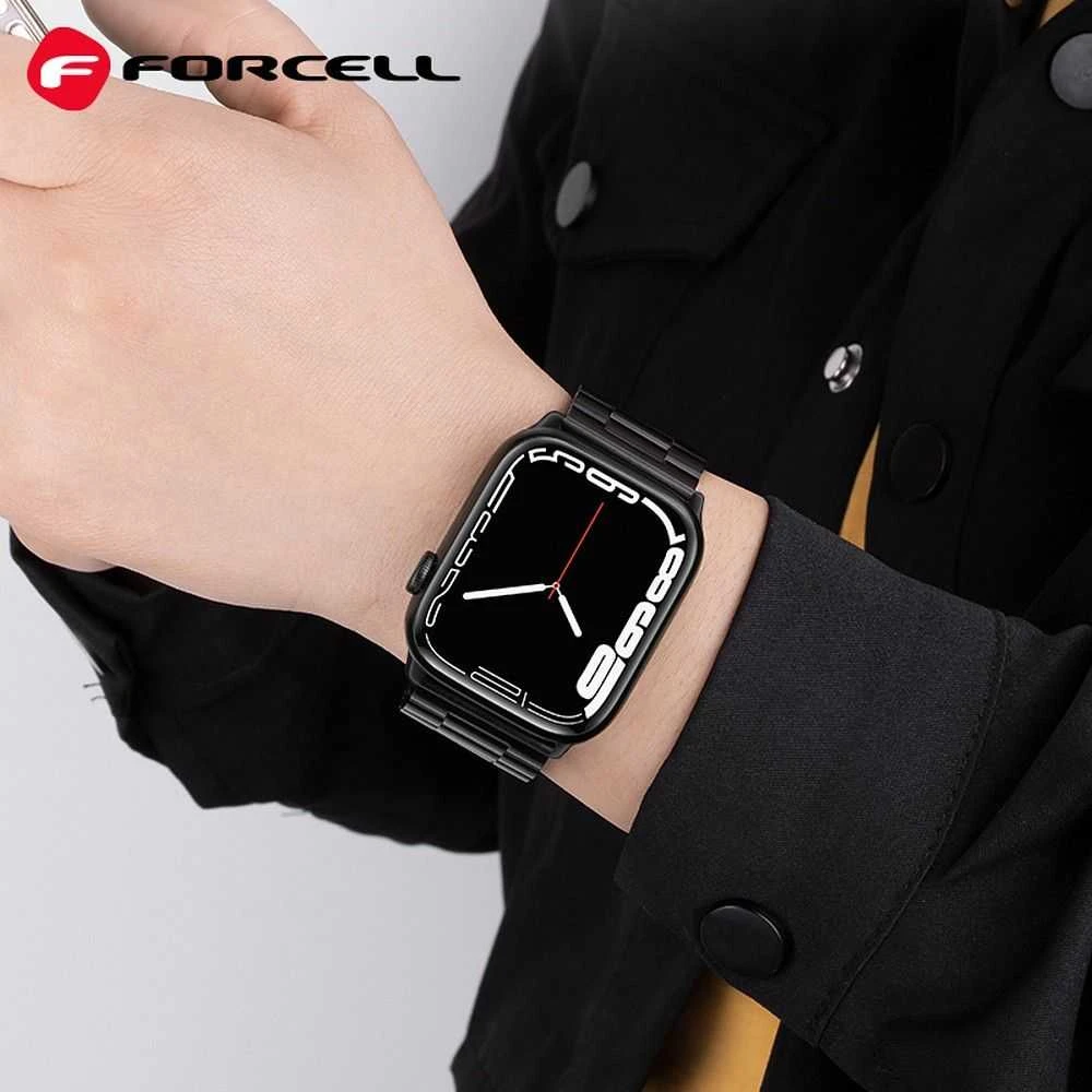 FORCELL F-DESIGN FA10 stainless steel apyrankė skirta Apple Watch 38 / 40 / 41 mm juodos spalvos