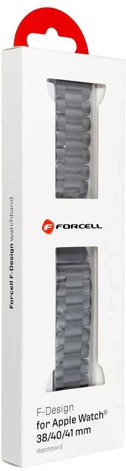 FORCELL F-DESIGN FA10 stainless steel apyrankė skirta Apple Watch 38 / 40 / 41 mm juodos spalvos