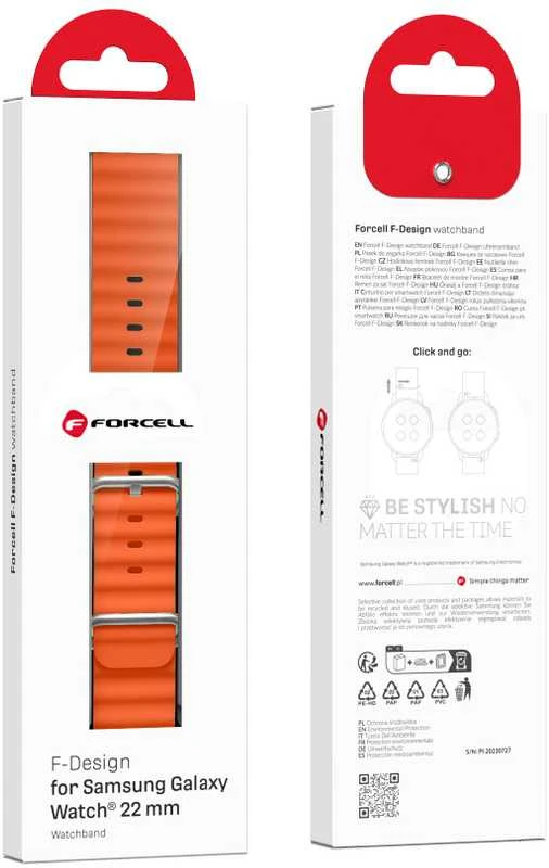 FORCELL F-DESIGN FS01 apyrankė skirta Samsung Galaxy Watch 22 mm oranžinės spalvos
