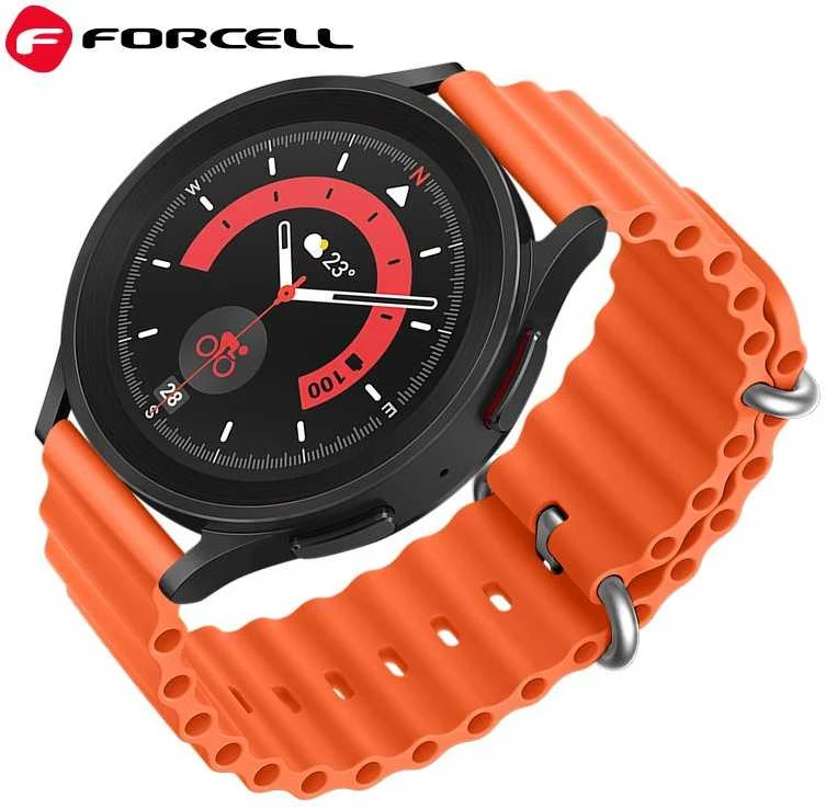 FORCELL F-DESIGN FS01 apyrankė skirta Samsung Galaxy Watch 22 mm oranžinės spalvos