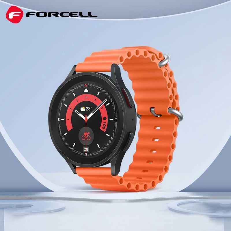 FORCELL F-DESIGN FS01 apyrankė skirta Samsung Galaxy Watch 22 mm oranžinės spalvos