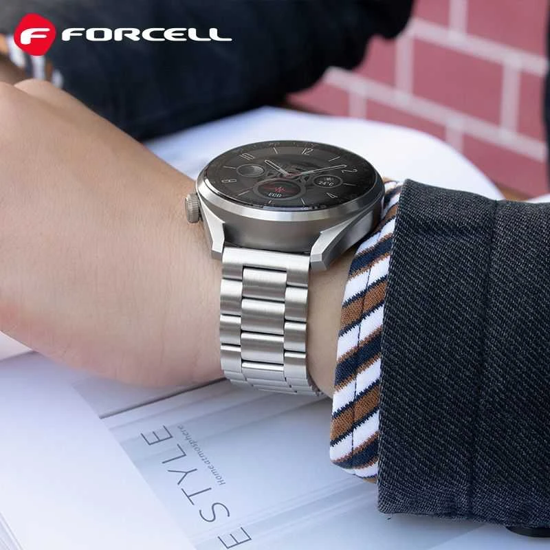 FORCELL F-DESIGN FS06 apyrankė skirta Samsung Galaxy Watch 22 mm sidabro spalvos