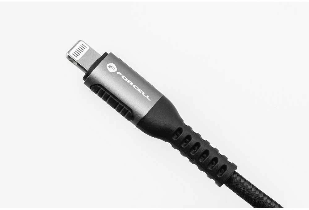 USB A į USB C laidas Forcell F-Energy QC4.0 3A 66W Cafule 1,2 m C256 juodas