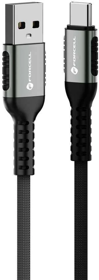 USB A į USB C laidas Forcell F-Energy QC4.0 3A 66W Cafule 1,2 m C256 juodas