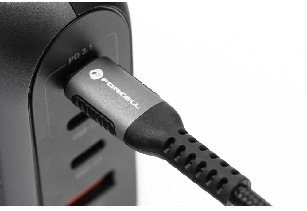 USB C į USB C laidas Forcell F-Energy QC4.0 PD 5A 240W Cafule 1,2 m C263 juodas