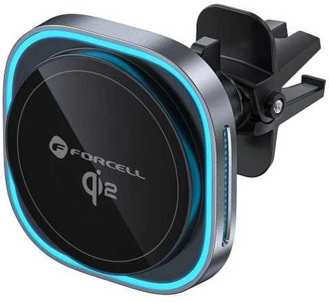Belaidis automobilinis telefono laikiklis, suderinamas su „Magsafe Forcell F-Grip Air Mag F-07 Qi2 15W“ oro išleidimo angos sidabrinas