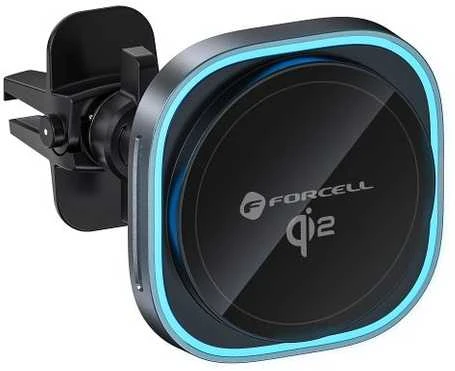 Belaidis automobilinis telefono laikiklis, suderinamas su „Magsafe Forcell F-Grip Air Mag F-07 Qi2 15W“ oro išleidimo angos sidabrinas