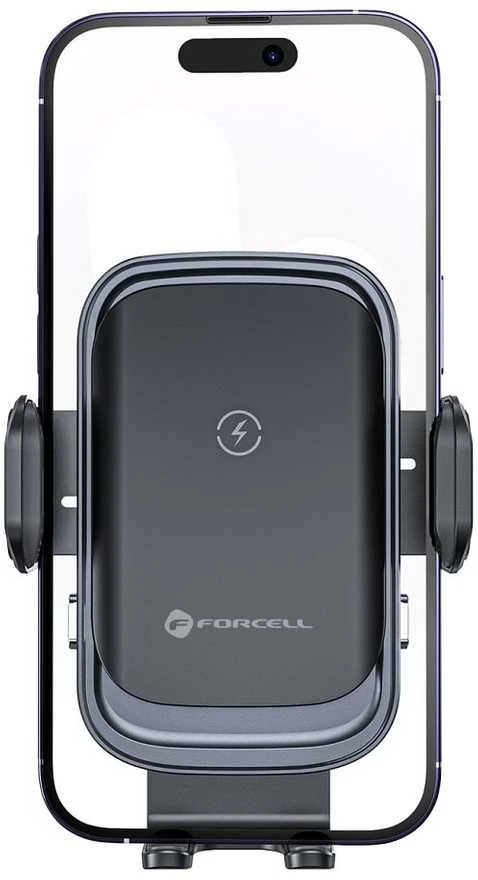 Belaidis automobilio telefono laikiklis Forcell F-Grip Grand F-24 15W oro išleidimo angos sidabrinis
