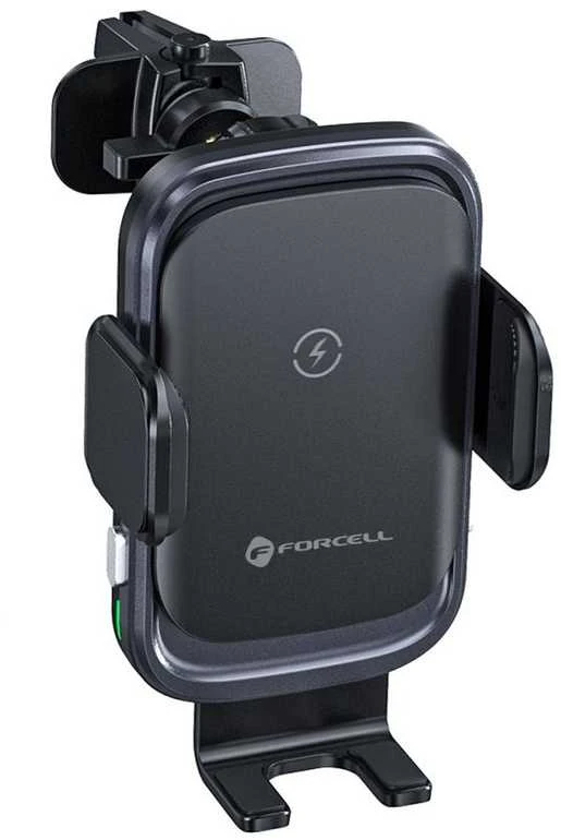 Belaidis automobilio telefono laikiklis Forcell F-Grip Grand F-24 15W oro išleidimo angos sidabrinis