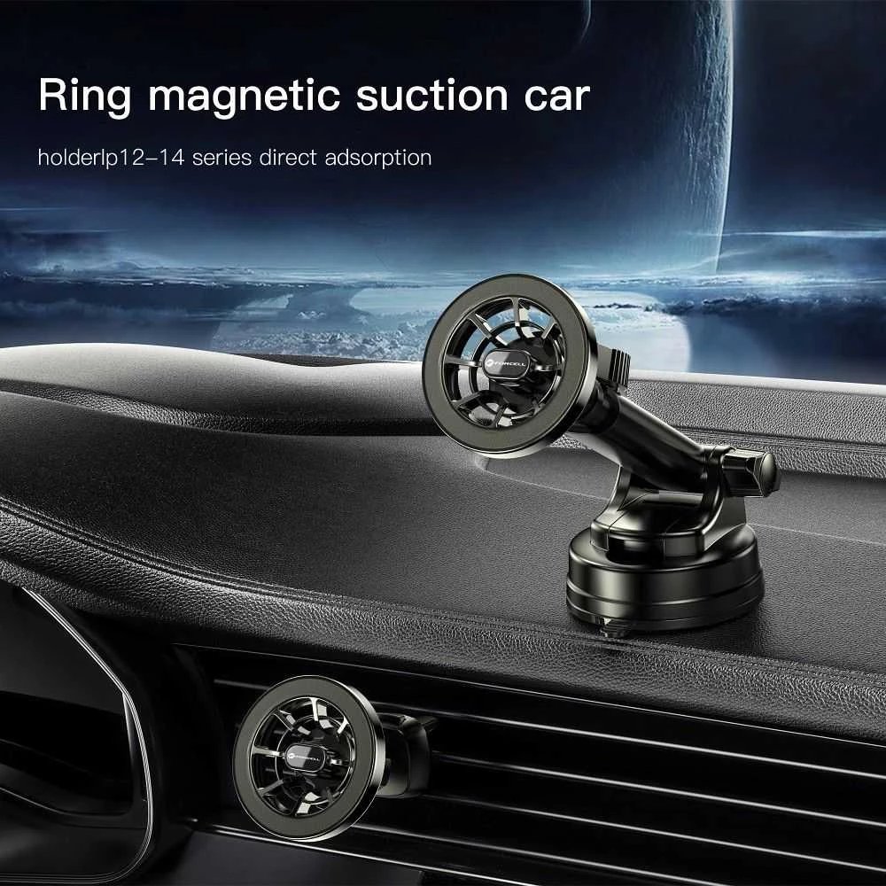 Magnetinis automobilio telefono laikiklis, suderinamas su „Magsafe Forcell F-Grip PrecisionX“ priekiniu stiklu / prietaisų skydeliu / ventiliacijos angomis (juodas)