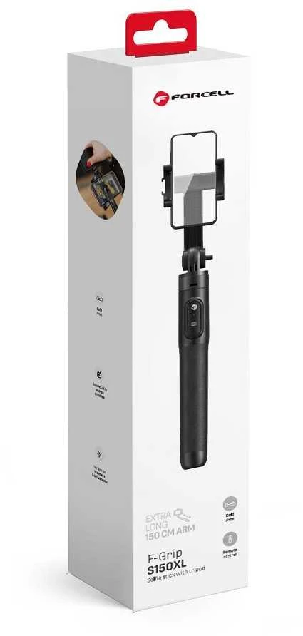 Asmenukių lazda + trikojis Forcell F-GRIP (S150XL) (Bluetooth) juoda