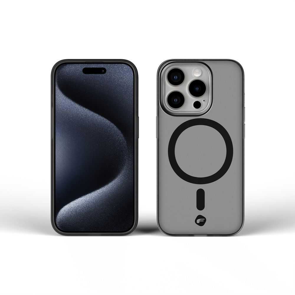 Dėklas FORCELL F-PROTECT lygiai su Dual Layer 4D technologija, suderinamas su kariniu kritimo testu skirtas Samsung Galaxy S25 PLUS dūminis juodos spalvos