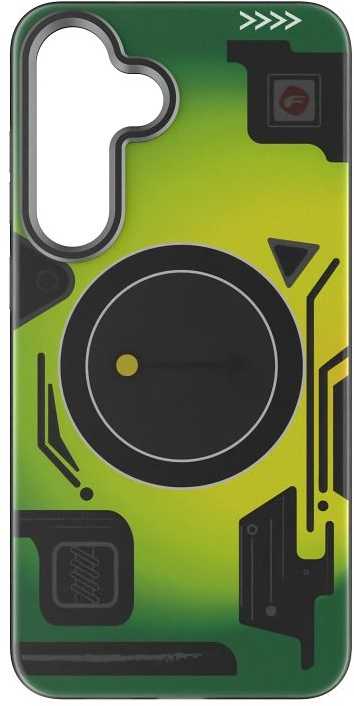 Dėklas FORCELL F-PROTECT Levels with Dual Layer 4D technology, Military Drop-Test suderinamas su MagSafe skirtas Samsung Galaxy S25 PLUS cyber žalios spalvos