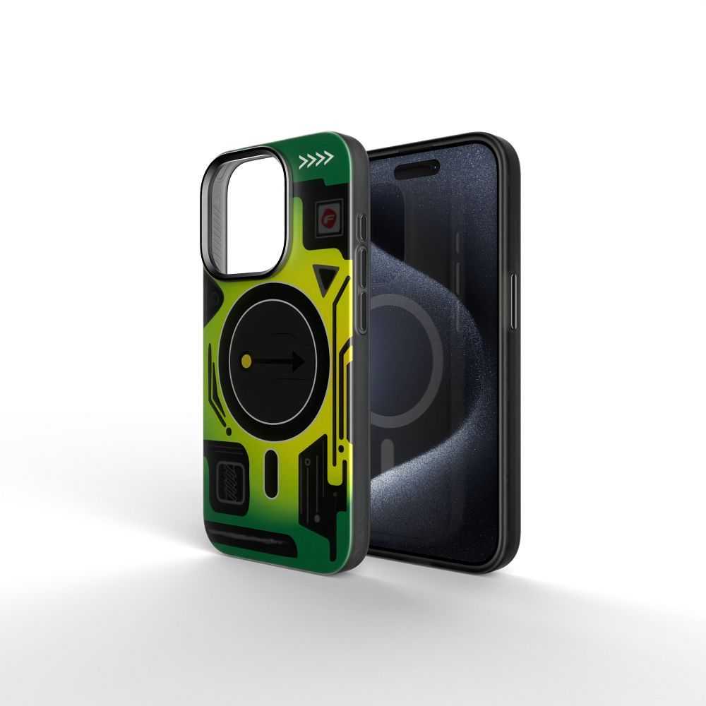 Dėklas FORCELL F-PROTECT Levels with Dual Layer 4D technology, Military Drop-Test suderinamas su MagSafe skirtas Samsung Galaxy S25 cyber žalios spalvos