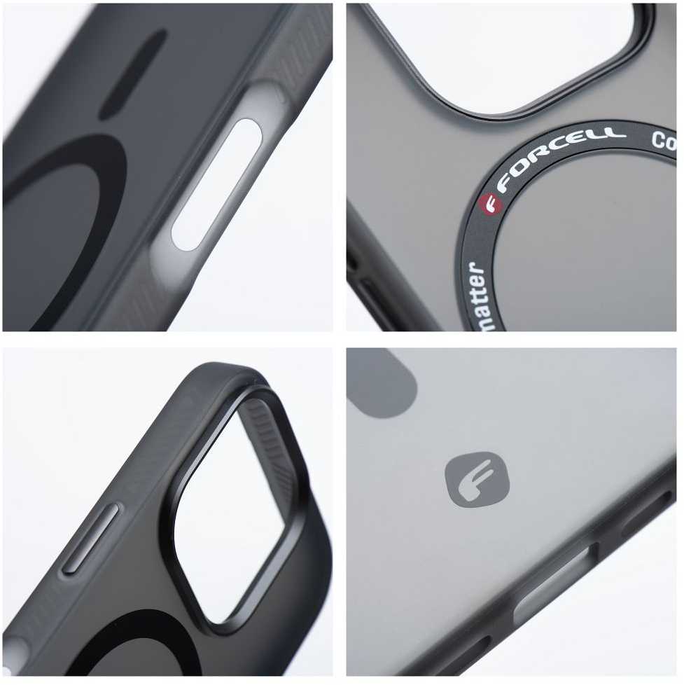Dėklas FORCELL F-PROTECT Levels with Dual Layer 4D technology, Military Drop-Test suderinamas su MagSafe skirtas Samsung Galaxy S25 PLUS juodos spalvos camo