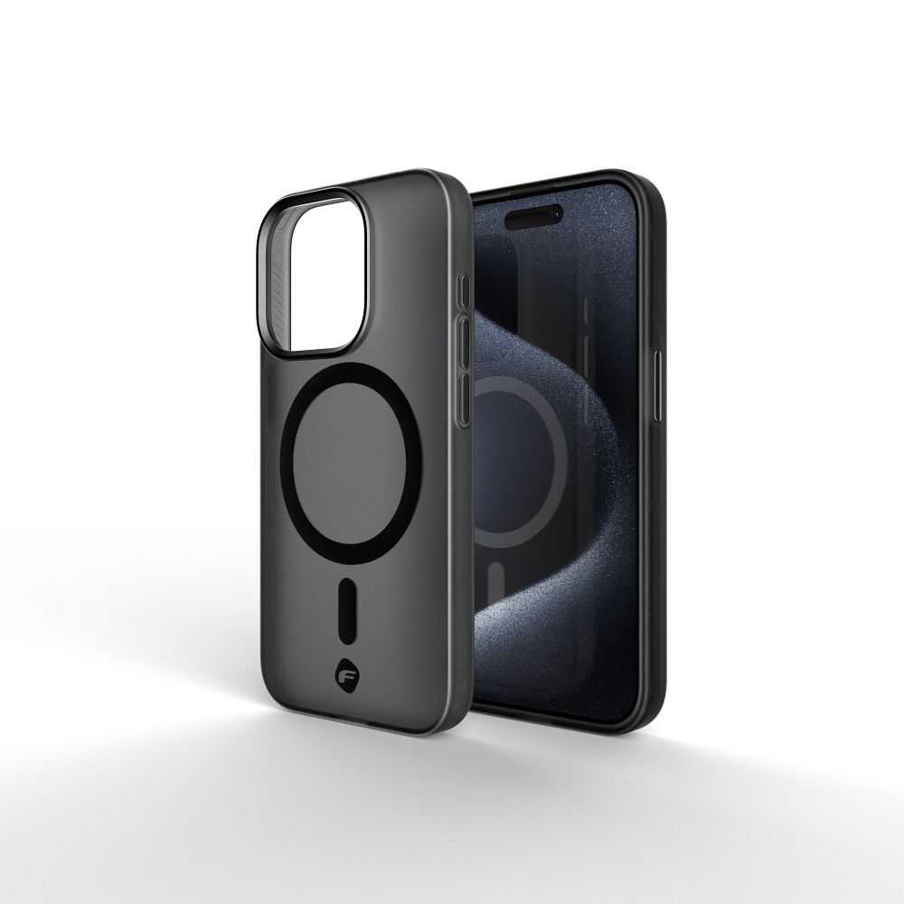 Dėklas FORCELL F-PROTECT lygiai su Dual Layer 4D technologija, Military Drop-Test suderinamas su MagSafe skirtas Samsung Galaxy S25 PLUS cyber pilkas
