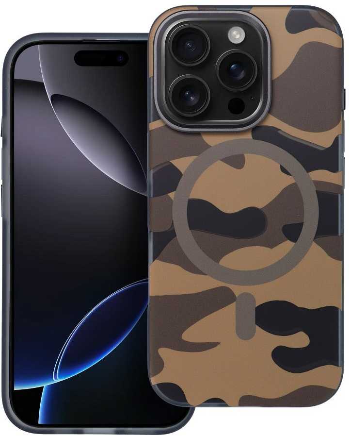Dėklas FORCELL F-PROTECT lygiai su dviejų sluoksnių 4D technologija, Military Drop-Test suderinamas su MagSafe skirtas Samsung Galaxy S25 PLUS dykumos kameros