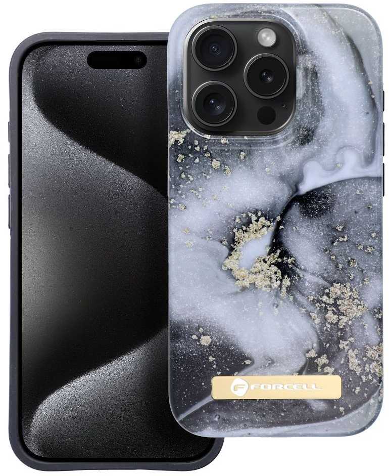 Case for iPhone 15 PRO Forcell F-Protect Mirage compatible with Magsafe marble mist