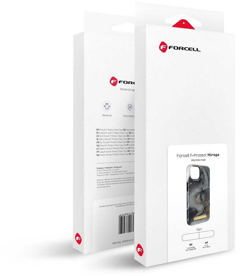 Case for iPhone 15 PRO Forcell F-Protect Mirage compatible with Magsafe marble mist