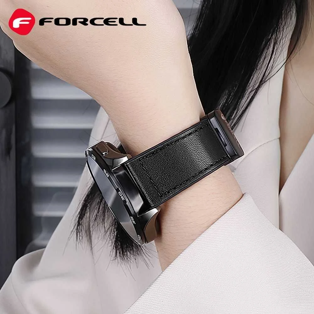 Forcell Magnetinis dirželis „Samsung Galaxy Watch ECCF3 F-Design FS20“ laikrodžiui, 20 mm, juodas, eko oda