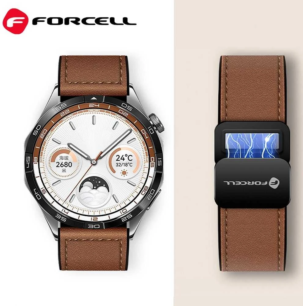 Forcell Magnetinis dirželis „Samsung Galaxy Watch ECCF3 F-Design FS20“ laikrodžiui, 20 mm, juodas, eko oda