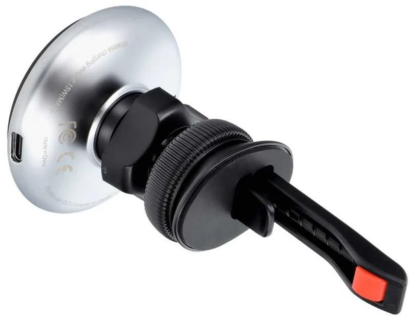 Belaidis automobilinis įkroviklis-laikiklis Forcell (HS2) (MagSafe 15W) tvirtinamas ant ventiliacijos grotelių juodas