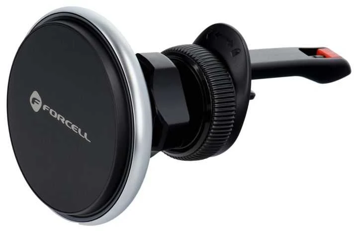 Belaidis automobilinis įkroviklis-laikiklis Forcell (HS2) (MagSafe 15W) tvirtinamas ant ventiliacijos grotelių juodas