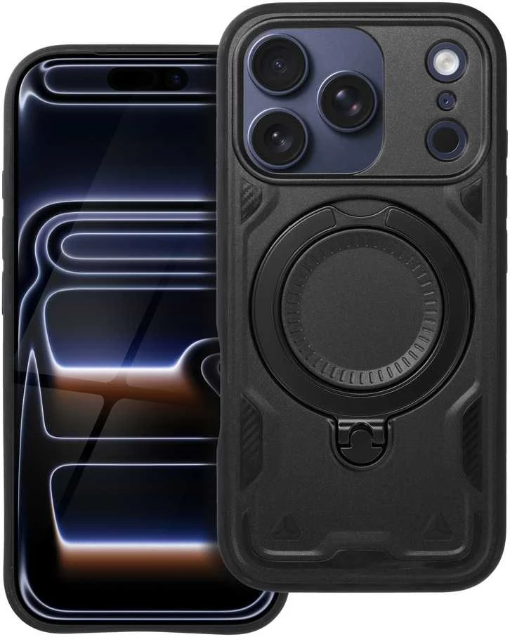 OEM dėklas, skirtas iPhone 17 Pro / 18 Pro (žemas kameros kraštas), Frost Armor juodas