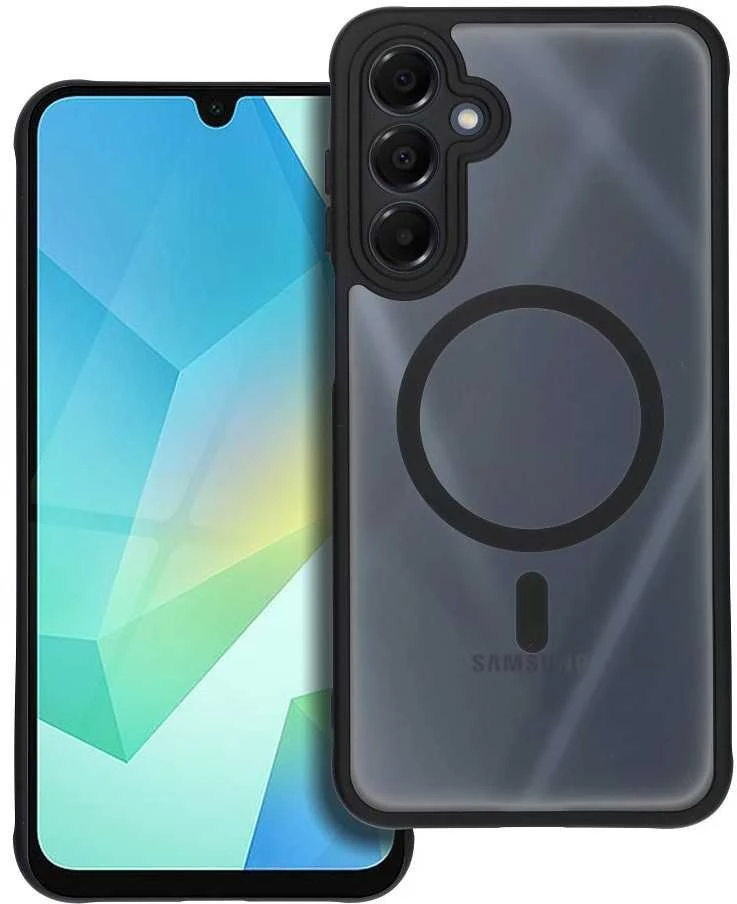 Oem FULL MATTE MAG COVER dėklas suderinamas su MagSafe skirtas Samsung Galaxy A16 juodos spalvos