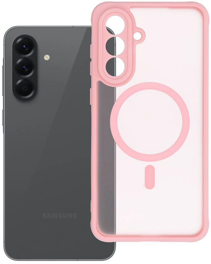 Oem FULL MATTE MAG COVER dėklas suderinamas su MagSafe skirtas Samsung Galaxy A56 rožinės spalvos