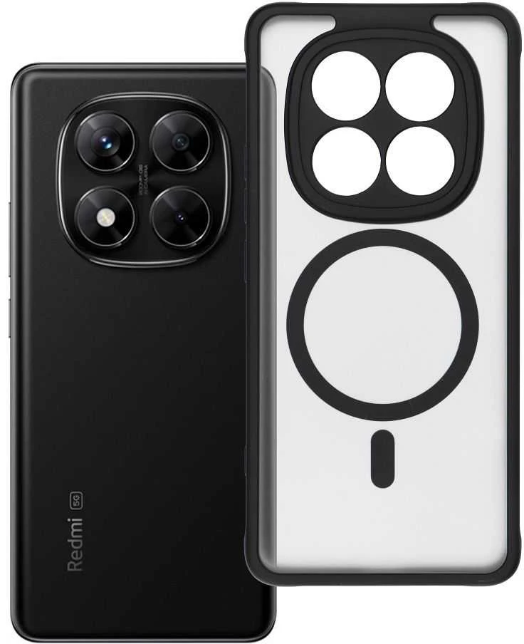 Oem FULL MATTE MAG COVER dėklas suderinamas su MagSafe skirtas Xiaomi Redmi Note 14 PRO 5G juodos spalvos