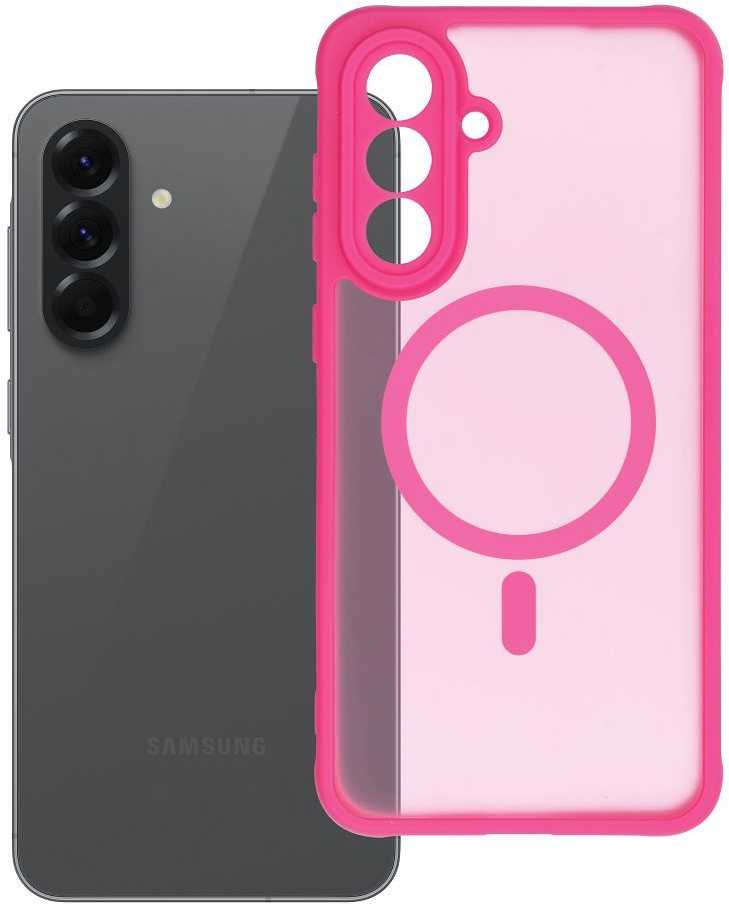 Oem FULL MATTE MAG COVER dėklas suderinamas su MagSafe skirtas Samsung Galaxy A56 rožinės spalvos
