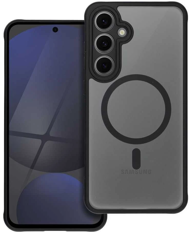Oem FULL MATTE MAG COVER dėklas suderinamas su MagSafe skirtas Samsung Galaxy S24 FE juodos spalvos