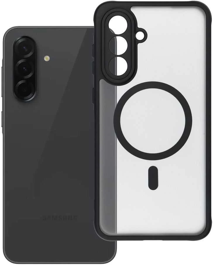 Oem FULL MATTE MAG COVER dėklas suderinamas su MagSafe skirtas Samsung Galaxy A36 juodos spalvos