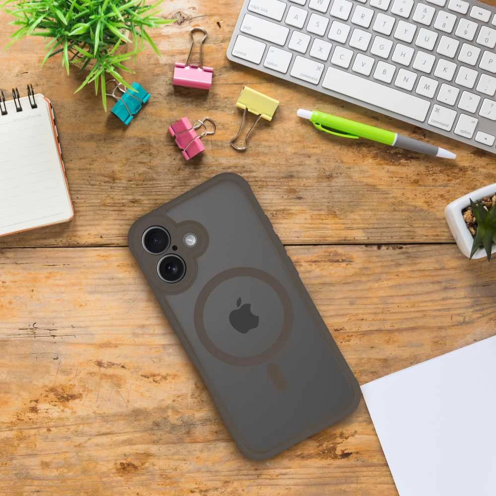 Oem FULL MATTE MAG COVER dėklas suderinamas su MagSafe skirtas Samsung Galaxy S25 Plus rudos spalvos