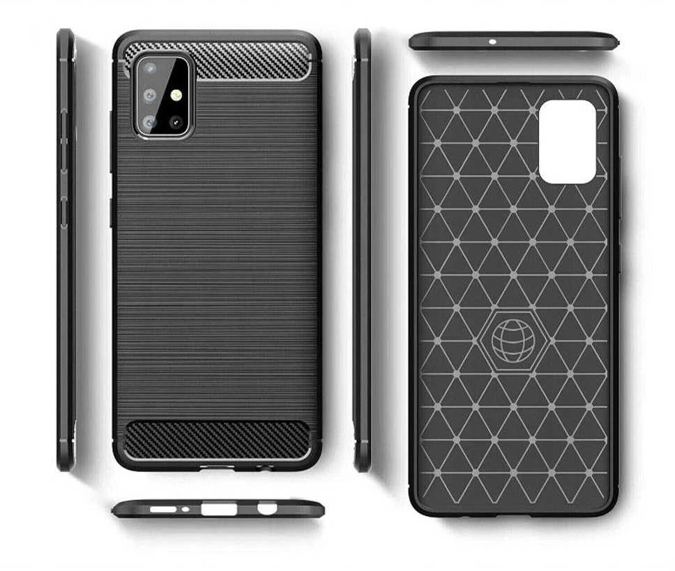 Forcell Oem CARBON dėklas skirtas Samsung Galaxy A71 5G juodos spalvos