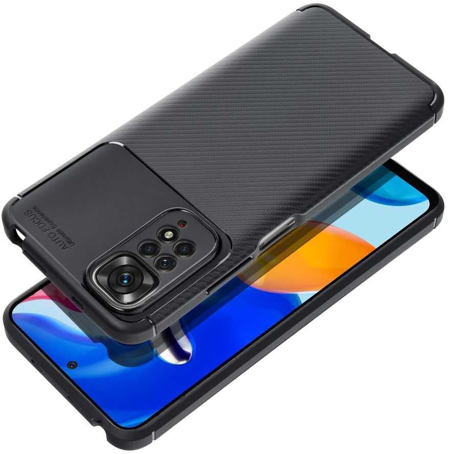 Forcell Oem Dėklas CARBON PREMIUM skirtas Xiaomi Redmi Note 9 juodos spalvos