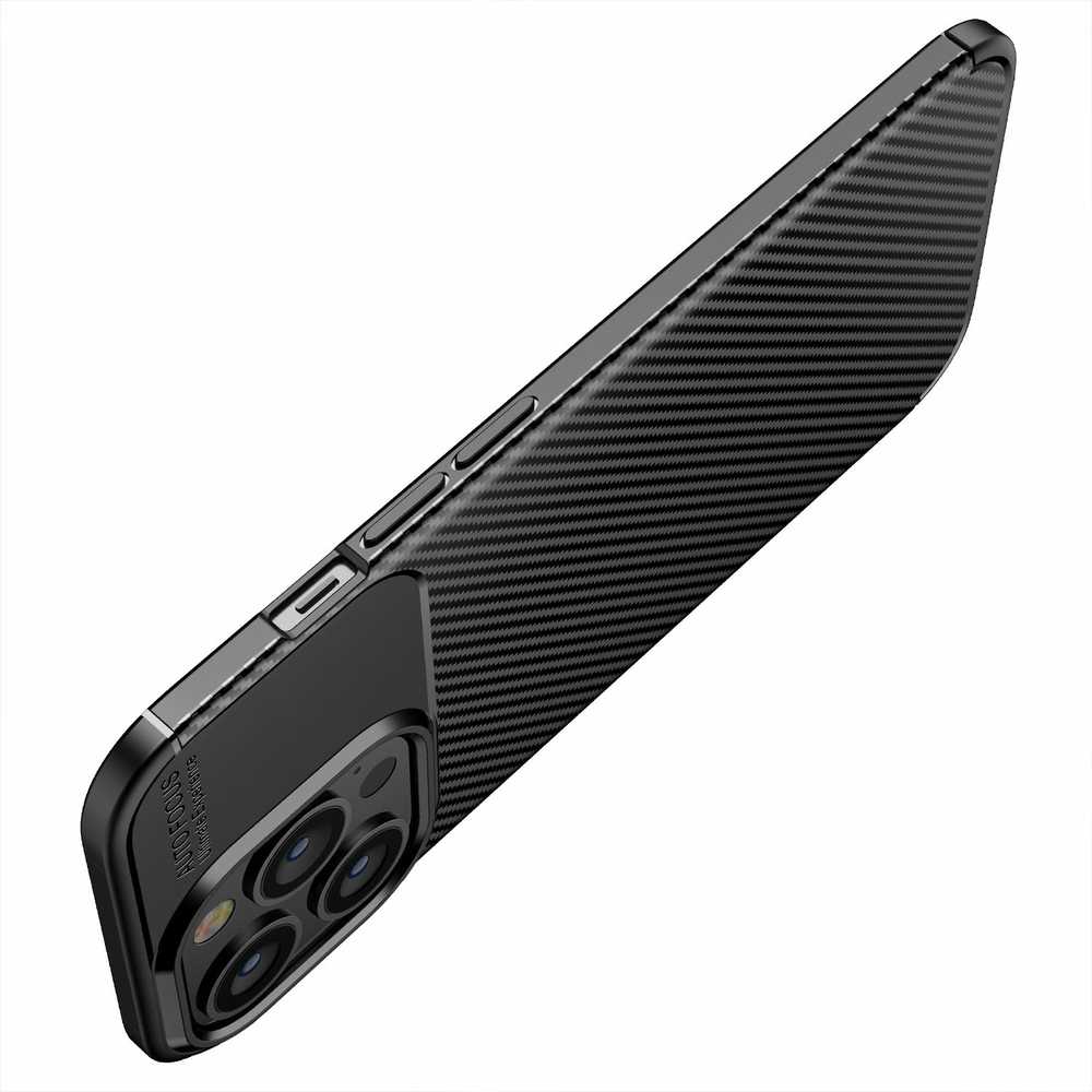 Forcell Oem Dėklas CARBON PREMIUM skirtas Xiaomi Redmi Note 9 juodos spalvos