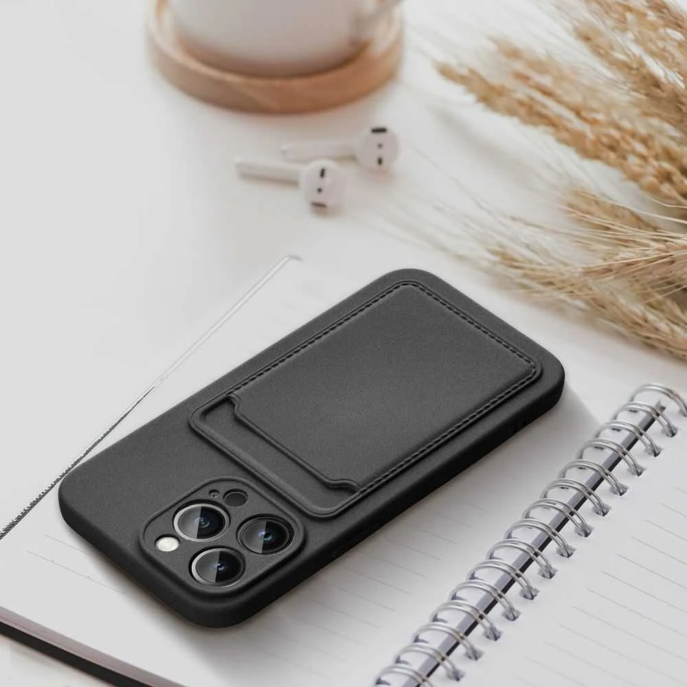 Dėklas Forcell CARD case for IPHONE 13 juodas