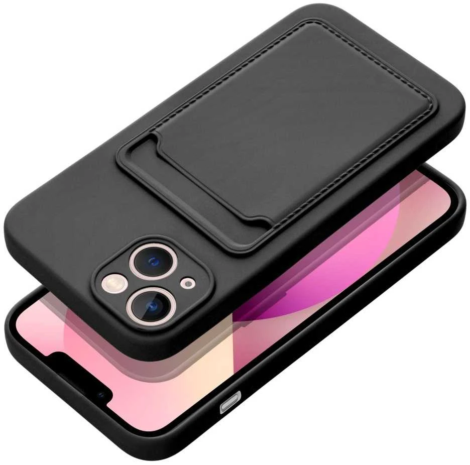 Dėklas Forcell CARD case for IPHONE 13 juodas