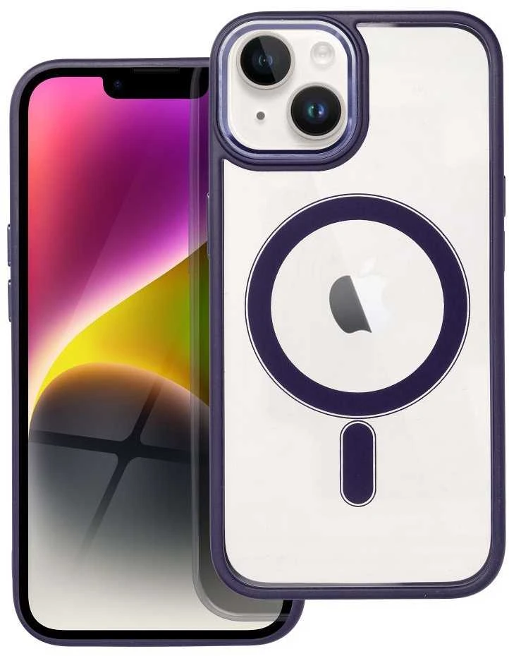 Dėklas Oem Case for iPhone 14 Color Edge Mag Cover compatible wth MagSafe violetinė
