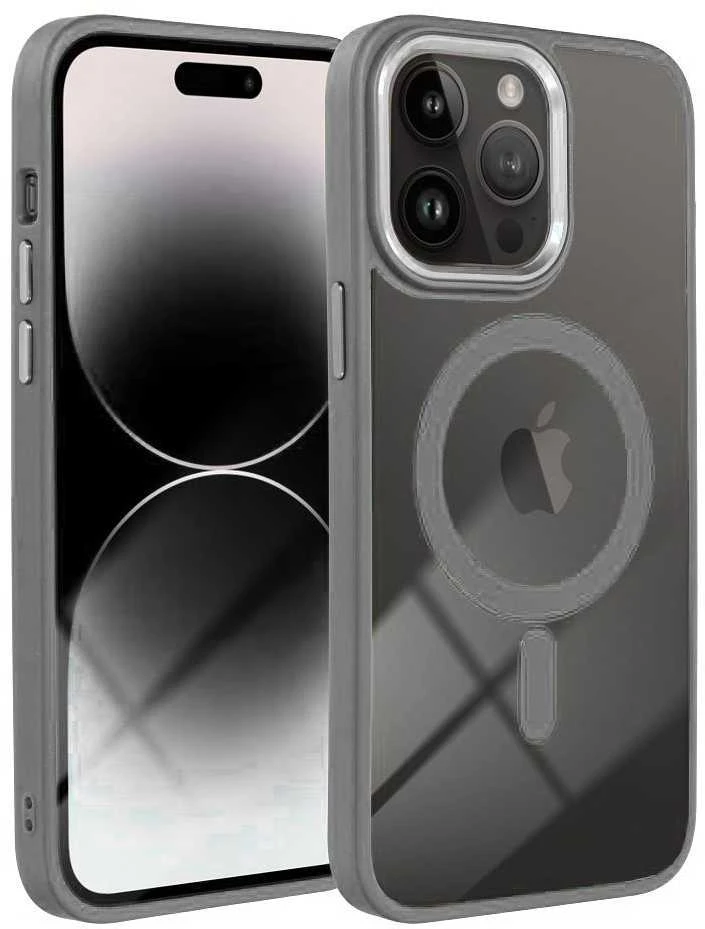 Dėklas Oem Case for iPhone 15 PRO Color Edge Mag Cover compatible with MagSafe titanium-pilka