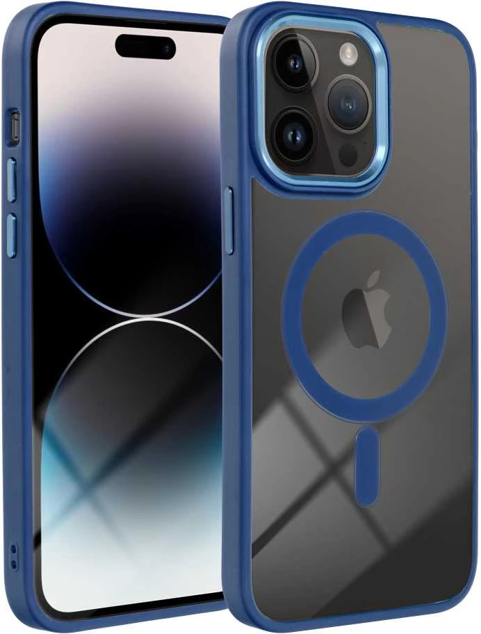 OEM dėklas, skirtas iPhone 13 PRO MAX, spalvotas „Edge Mag Cover“, suderinamas su „MagSafe“ mėlynas