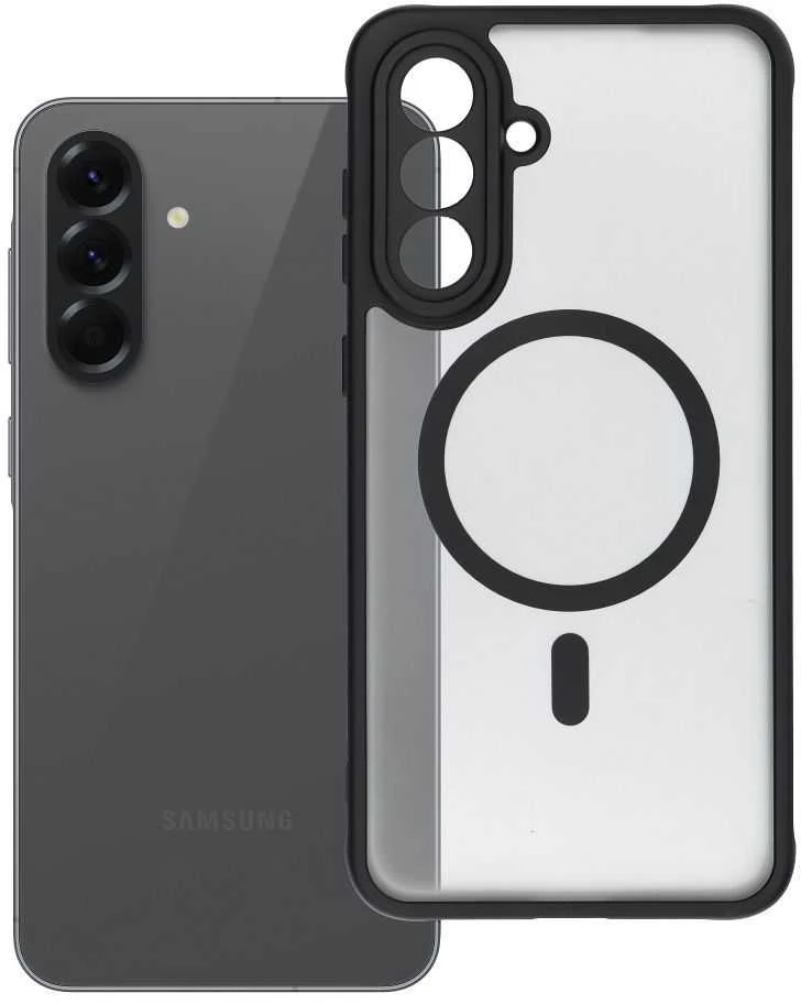 Oem FULL MATTE MAG COVER dėklas suderinamas su MagSafe skirtas Samsung Galaxy A56 juodos spalvos