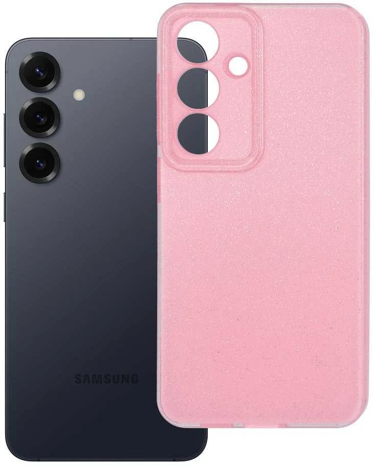 Dėklas Oem CLEAR CASE 2 mm BLINK skirtas Samsung Galaxy S25 rožinės spalvos