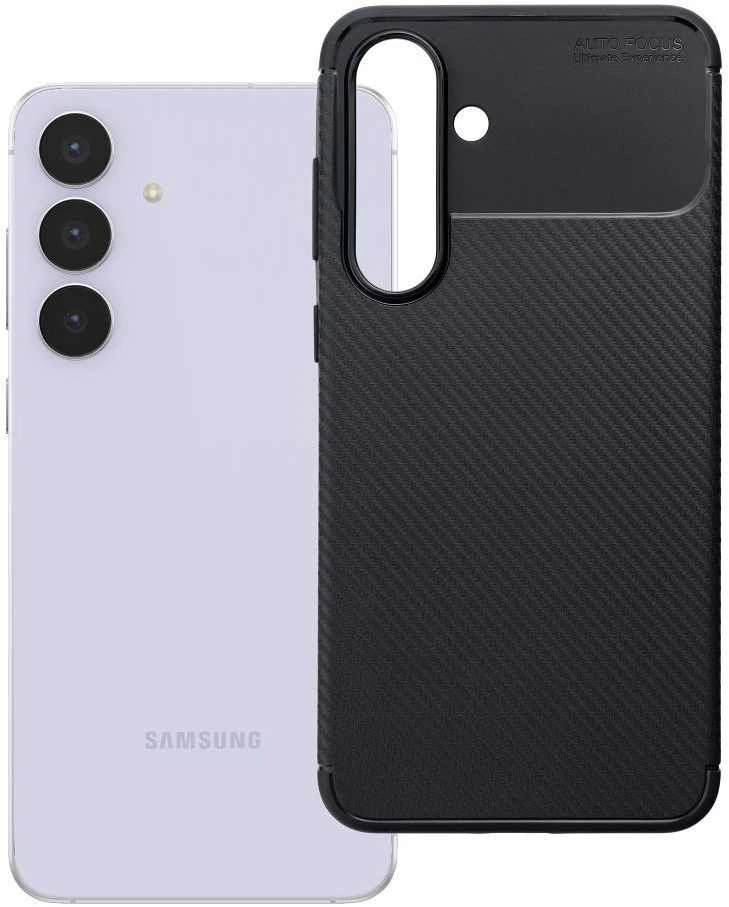 Oem „Samsung S25 FE“ dėklas, juodos spalvos, aukščiausios kokybės anglies pluošto