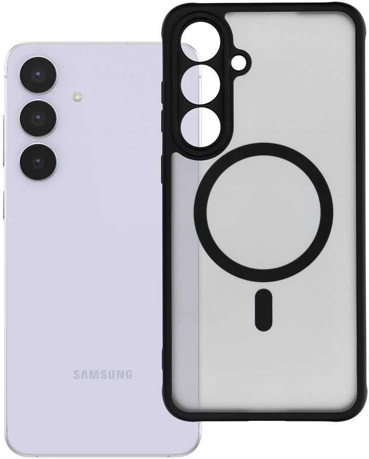 Dėklas Oem MATINIS MAG DANGTELIS, suderinamas su „MagSafe“, skirtas SAMSUNG S25 FE, juodas